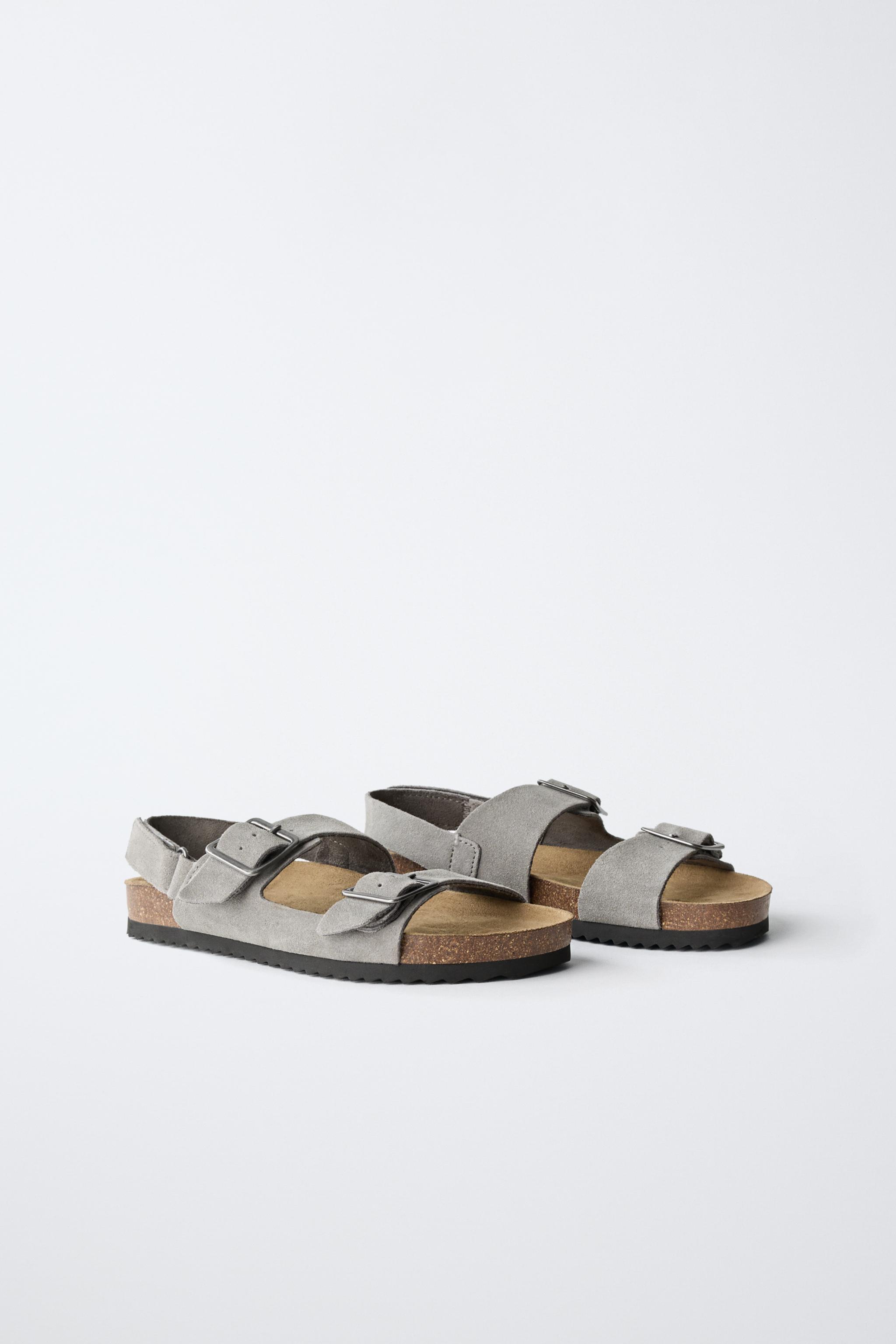 SANDALES À BOUCLES EN CUIR